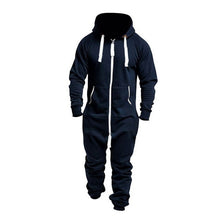 Cargar imagen en el visor de la galería, Fashionable Hooded Jumpsuit For Men, Full-Zip Sports Romper - Joggers + Hoodies
