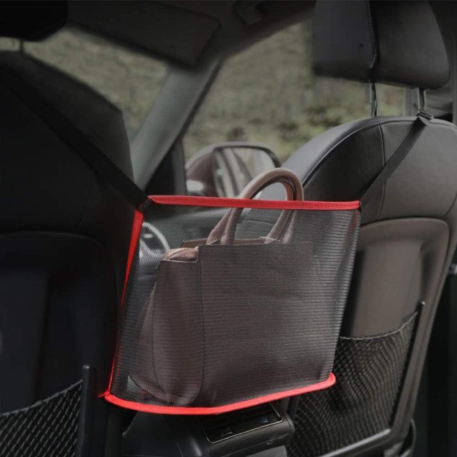 Car Net Pocket Handbag Holder, Driver Storage Netting Pouch